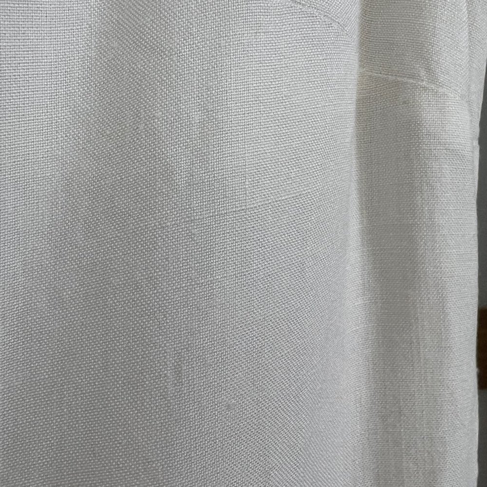 VTG Donna White Linen Black Diamond Geometric Sleeveless Shift Midi Dress Sz 8 - Picture 12 of 14